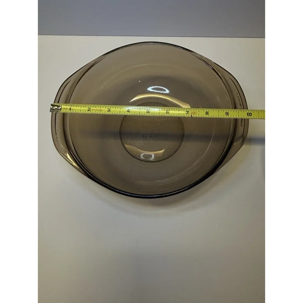 Pyrex 024 2L‎ Vintage Translucent Brown Glass Round Bowl Casserole Dish Lid